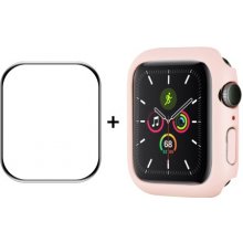 ENKAY Plastový kryt s ochrannou fóliou pre Apple Watch 9 / 8 / 7 41mm ružový 35669
