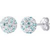 Silvego Strieborné náušnice kôstky Odette guličky 8 mm so Swarovski® Crystals tyrkysová dámske aj detské SILVEGOB36120PDT08