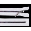 Dúhový kostený zips šírka 5 mm dĺžka 80 cm - 1 ks - biela - 101 biela