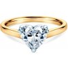 Zásnubný prsteň srdce SAVICKI: dvojfarebné zlato, laboratórny diamant - SAVR96126 YW LGD-050