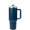 Štýlový termohrnček so slamkou - petrolejový - 1,18L