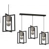 EUlight by MILAGRO Závesné svietidlo Ralph, 3x drevené/čierne kovové tienidlo, b