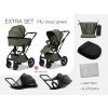 MOONPIÚ Extra set Black chrome - MOSS GREEN kombinovaný kočík