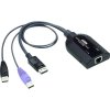 ATEN KVM káblový adaptér [1x USB 2.0 zástrčka A, zástrčka DisplayPort - 1x RJ45 zásuvka] 0.20 m čierna; KA7189