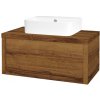 Dreja Umývadlová skriňa STORM SZZ 80 (umývadlo Joy 3) - D27 Cognac / D27 Cognac