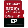 Patriot V30 A1/micro SDXC/64 GB/UHS-I U3 / Class 10/+ Adaptér PEF64GEP31MCX