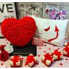Valentínsky set Srdce z ruží 30cm+Vankúš+Darček
