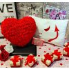 Valentínsky set Srdce z ruží 30cm+Vankúš+Darček
