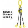 Reťazový záves, oko-3 hák, skracovač, Nosnosť 4250/3000 kg, G8-8, Certifikát, ČŽ 4250 / 3000 kg 6 m Čierna
