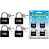 BGS DIY Súprava visiacich zámkov | univerzálny kľúč | typ L | 35 mm | 4 ks (BGS 85164)