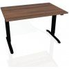 Hobis Pracovný stôl Motion, ZO, 2S, 160x70,5-120,5x80 cm, orech/čierna