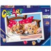 Maľovanie podľa čísel Ravensburger Kreatívne a výtvarné hračky 201945 CreArt Dve maznavé mačiatka (4005556201945)