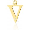 Blink-Blink Zlatý prívesok písmeno V s diamantom 4701ZvB