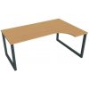 Hobis Pracovný stôl UNI O, ergo, ľavý, 180x75,5x120 cm, buk/čierna