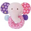 Lorelli Toys Plyšová hrkálka krúžok – Ružový sloník