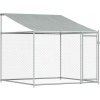 Shumee Klec pro psy se střechou a dvířky šedá 200 x 200 x 200 cm