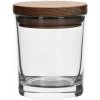 Sklenená nádoba / pohár na sviečky 365 ml s dreveným viečkom