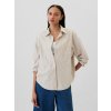 GAP Striped Oversize Shirt Poplin Big Shirt Women's krémová
