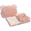 SENSILLO 2-dielná Sada do kočiarika a postieľky Koník, ružová