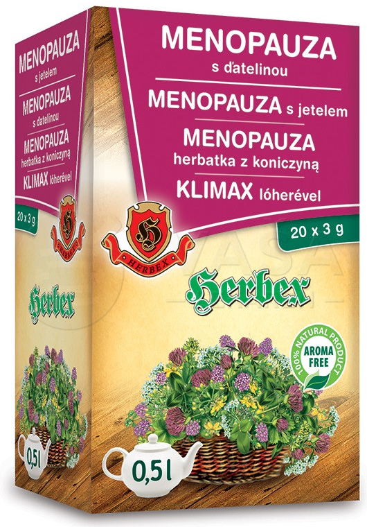 HERBEX MENOPAUZA s ďatelinou bylinná zmes wellness tea 20 x 3 g