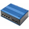 DIGITUS Industrial 4+2-Port Gigabit Ethernet PoE Switch 4 Port GE PoE RJ45, 2 GE SFP Port