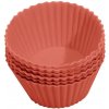 MagicHome Forma na cupcake silikón červená set 6 ks 6,5x6,5x3 cm