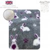 DRYBED Premium Vet Bed Zajačiky Bunnies šedý 100 x 75 cm