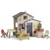 Domček Priateľov s posedením pri záhradke Friends Evo Playhouse Life Smoby s plnými dverami rozšíriteľný s UV filtrom