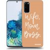 Picasee silikónový prehľadný obal pre Samsung Galaxy S20 G980F - Boss Mama