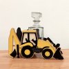 Traktor-Bager drevo s fľaškou (Darček bagrista)