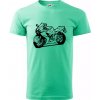 Športová motorka - Klasické pánske tričko vyššej gramáže - XL ( Mätová )