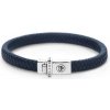 Rebel&Rose Modrý kožený náramok Small Braided Blue RR-L0150-S 15 cm - XS