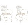 Garden-Shop Kovová stolička Sheela s područkami (SET 2 ks) - Krémová antik