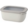 Mepal Cirqula Oblong Nordic White šedá plastová kuchynská miska s vekom 1,5 l