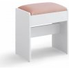 Stolička k toaletnému stolíku, matná biela – pastelová ružová