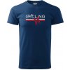Cycling ekg - Klasické pánske tričko vyššej gramáže - XL ( Polnočná modrá )