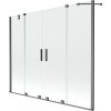 Mexen Velar Duo, 2-krídlová posuvná vaňová zástena 170 x 150 cm, 8mm číre sklo, grafitový matný profil, 896-170-000-02-66