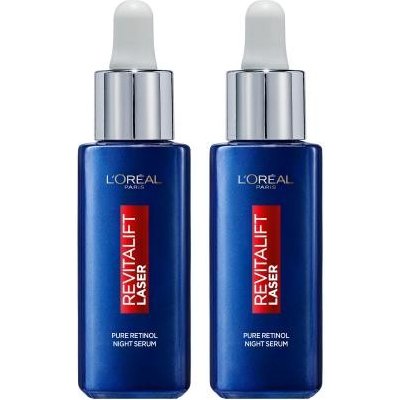 L'Oréal Paris Revitalift Laser Pure Retinol Night Serum sada 2x pleťové sérum 30 ml pre ženy