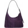 Mondo Italia Kožená kabelka na rameno 128 fialová Made in Italy Fialová