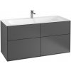 Villeroy & Boch Finion skrinka 119.6x49.8x59.1 cm závesná kúpeľňová skrinka pod umývadlo antracitová F05000GK
