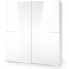 Komoda Halmar 100 x 29 x 100 cm, biely lesk