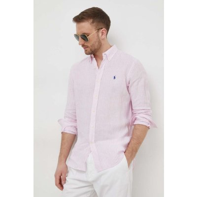 Polo Ralph Lauren l'anová košeľa regular s golierom button-down 710873446 ružová