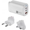 ER PW 65W GaN sieťový adaptér 2xUSB-C PD/USB-A biely ERPW65G2C1AT-WH