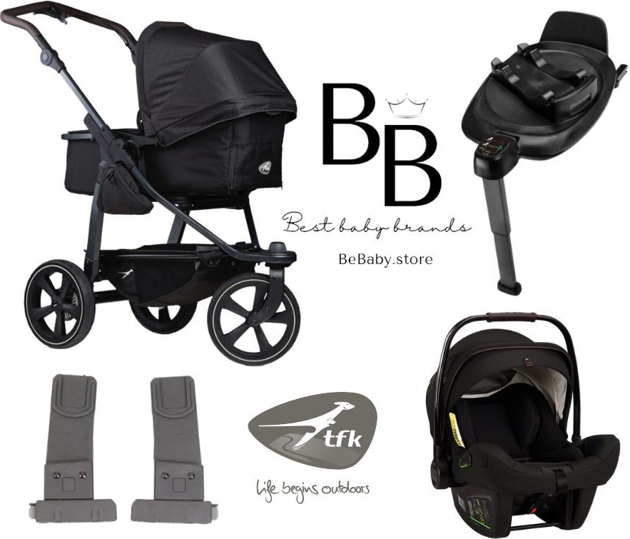 TFK Set 4v1 MONO2 COMBI 2024 + Autosedačka Nuna Pipa next + Base Next + Adaptéry mono2 combi pushchair air chamber wheel black