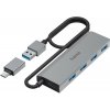 Hama USB-Hub, 4 porty, USB 3.2, 5 Gbit/s, USB-C adaptér, sieťový zdroj - HAMA 200138