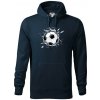 Futbalová lopta v triku - Mikina pánska Cape s kapucňou - 2XL ( Tmavomodrá (veľmi tmavá - skoro čierna) )