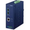 PLANET IP40 Industrial 2-Port konvertor sieťovej kabeláže 10000 Mbit/s Modrá (IXT-900-2X1T)