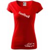 FOOTBALL nápis šikmo - Dámske tričko Pure - 3XL ( Červená )