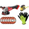 SADA 4933478428M AKU UHLOVÁ BRÚSKA 125mm+5ks kotúčov+rukavice+5meter