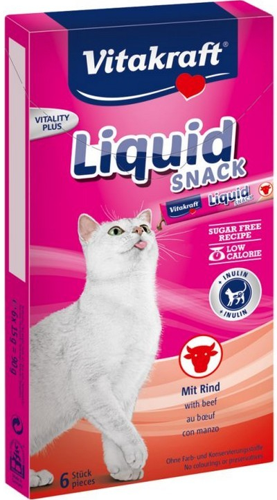 Vitakraft Liquid Snack s hovädzím mäsom 6 x 15 g